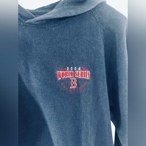 Boston Red Sox 2004 World Series Champions Navy Hoodie Embroidered Boys XL VTG